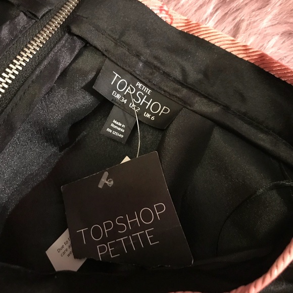 NWT Topshop Pink & Black Midi Skirt Size 2 Petite - Picture 3 of 7